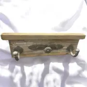 Rustic Handmade Reclaimed Wood Coat/hat Rack With Cast Iron Hooks