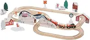 Manhattan Toy Alpine Express 49-Piece Wooden Toy Train Set with Scenic Accessories for Toddlers 3 Years and Up