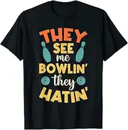 [VidiAmazing] Rollin with My Homies - Bowling Alley Sport Bowler ds349 T-Shirt