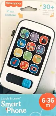Fisher-Price Laugh & Learn Smart Phone Light-up Musical Pretend Infant Toy Gray