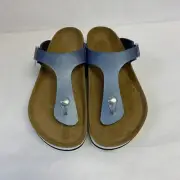 Birkenstock New w/ Box Gizeh Papillio Icy Metallic Azure Blue Birko-Flor R Size