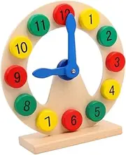 CLISPEED 1Pc Wooden Clock for Number Learning Tool Montessori Educational for Cognitive Development Recognition