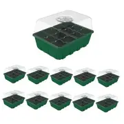 10-Set Garden Propagator Set, Clear Seed Tray Kits with 120-Cell, Seed