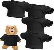 FOYTOKI Stuffed Animal Clothing 4pcs Bear T-Shirt Short Sleeve Doll Outfit Plush Bear Decor Girls Dolls Costumes Black
