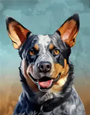 Australian Cattle Dog Print, Dog Poster, Wall Art 8x10, 11x14 Watercolor Style