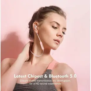 日本Boltune磁吸藍芽耳機運動耳機防汗防水抗噪耳機粉無線耳機ipx7