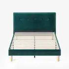 Zinus Fabric Bed Frame Queen & Double Velvet Dark Green Base Platform