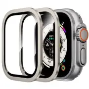 2 Pack Tempered Glass Screen Protector w/ Metal Frame For Apple Watch Ultra 49mm