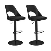 Costway Bar Stools Set of 2 Ergonomic Counter Height Stools Modern Swivel Bar Chairs Black