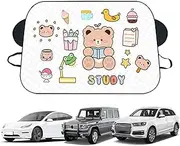 Lmyit Windshield Ice Cover | Cartoon Car Windshield Snow Cover - Sunshade Protector, Winter Windshield Covers, Windshield Cover for Ice and Snow