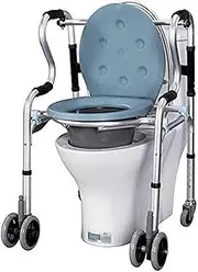 Shower Chair with Wheels Commode Chair for Toilet Walkers for Seniors Toilet Chair for Adults Shower Transport Chair for Pregnant Elderly Disabled