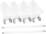 NULYLU 6pcs Tablecloth Holder Clips Hidden Straps for Bed Sheets Elastic Clamp for Outdoor Picnic Tables