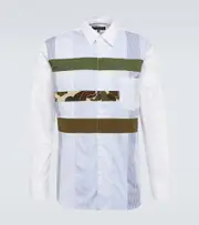 [Comme des Garcons Homme] Comme des Garçons Homme Cotton-blend paneled shirt UK 15 multicoloured