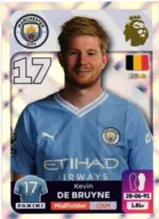 Panini Premier League 2024 Football Stickers Silver Parallel - Kevin De Bruyne