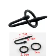 Urethral Silicone Dick Penis Plug Stretcher Urethral Solid Dilator w/ Dual Ring