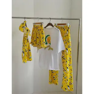 韓國設計師系列款可愛搞怪黃色小雞卡通崔弟短袖T恤睡衣家居服女