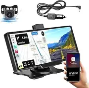 10.26 Inch Dash Cam, with Voice Control Camera and WiFi Recording, Dual Lens Rearview Camera and Android Auto Player Black