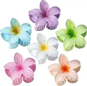 Flower Hair Claw Clips-6PCS for Thick Hair,Strong Hold Nonslip,Hawaiian,Cute Large Hair Clips,Banana Clip for Thin Hair,Hair Accessories for Women Girls Holiday (6 packs)