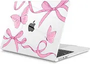 Mektron Compatible with M4 MacBook Air 15 inch Case 2025 A3241 2024 2023 M3 A3114 A2941 M2 Liquid Retina Display Touch ID, Plastic Hard Case & Keyboard Skin & Screen Protector - Pink Bows C245