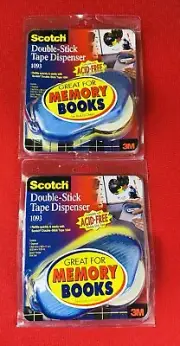 2 Lot 3M Scotch Double Stick Tape Dispenser 1093 - Memory Books Super Strong