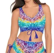 Skinny Dippers RAINBOW Alice Bikini Swim Top US Small