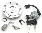 Ignition Key Switches for CB190R CBF190R Motorcycle Fuel Tank Cap Lock Ignition Switch Lock Set Seat Lock Set with Keys Ignition Barrel Key Switch(A)