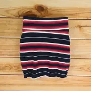 Charlotte Russe+ Pencil Skirt Womens 1X Multicolor Striped Stretch Pull-On NWT