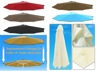 10ft 8-Rib Patio Umbrella Cover Canopy Replacement Top Outdoor
