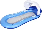 KONTONTY Ergonomic Inflatable Lounger for Pool Water Sunshade Collapsible Recliner Inflatable Floating Bed
