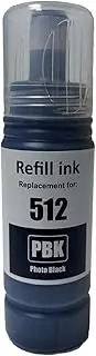 Topcolor 512 Refill Ink Bottle Replacement for T512 512 Black High Yield Ink Compatible for ET-7750 ET-7700 1Pack (Not Sublimation Ink)