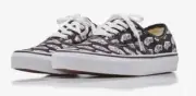 VANS AUTHENTIC LOW UNISEX MEN SIZE 5.5 = WOMEN SIZE 7 SHOES BLACK/ROYAL LOGO NEW