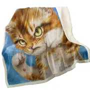 Cool Cat Designs the Fighter Kitten Throw Blanket