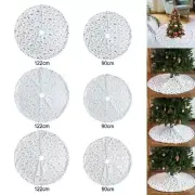 Feathers Christmas Tree Skirt Tree Mat Holiday Home Party Decor