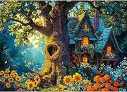 Chalzidar Jigsaw Puzzles for Adults 1000 Pieces, Interlock Perfectly Letter on Back No Dust, Home Decor Birthday Gift Toy for Men Women Elders Seniors, 1:1 Poster - Wonderful Tree House