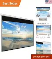 Projector Screen Manual Pull Down 100 inch 16:9 Auto Locking Indoor Outdoor 4...
