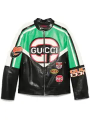 [Gucci] logo-patch jacket 48 Black