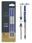 Parker pen refills Ultra Fine Blue Pack 2 Quink Roller ballpen Rollerball NEW