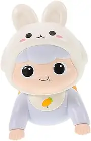 Kisangel Crawling Rabbit for Boy Girl Interactive Musical Bunny Doll Engaging Crawling Plaything for Sensory Fun and Learning Experience