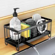 Kitchen Sink Caddy, Rustproof 304 Stainless Steel Sponge Holder for Kitchen Sink