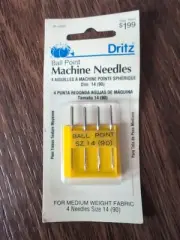 NOS Dritz Ball Point Sewing Machine Needles Sz 14