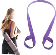 Milisten Adjustable Cotton Yoga Mat Carrying Strap Purple for Hands Transport Soft and Durable Fits Any Yoga Mat for Exercise Enthusiasts