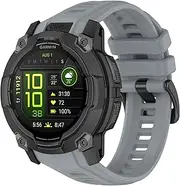 VeveXiao Breathable Sport Band Compatible With Garmin Instinct 3 solar 50mm Strap, 26mm Quick Release Sport Silicone Bracelet Watch Strap instinct 3 Amoled 50mm Replacement Bands (grey)