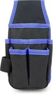 Small Canvas Tool Pouch with Adjustable Belt 6 Pocket Organizer for Electricians