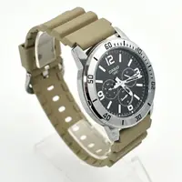 在飛比找樂天市場購物網優惠-CASIO手錶 不鏽鋼卡其色三眼槍魚手錶【NECH31】