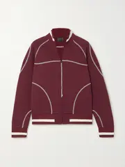 [SAUL NASH] SAUL NASH - Cotton-blend Jersey Track Jacket - Burgundy - UK 10 UK 10 Burgundy