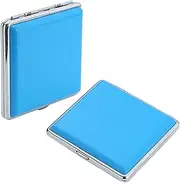 [Lorxilar] 2 Pack Cigarette Case Metal Cigarette Box Leather Portable Cigarette Holder Case Women Men 20 Cigarettes,One Size,Blue