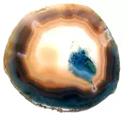 X1 Genuine Natural Agate Crystal Slice - Blue Dyed - 13.5cm