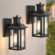 2 Pack Motion Sensor Outdoor Wall Lights, Dusk to Dawn Porch Lights with 3 Ad...
