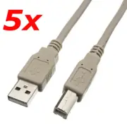 5 Pack 10ft USB 2.0 A Male to USB B Male Printer Scanner Cable Cord for HP Dell
