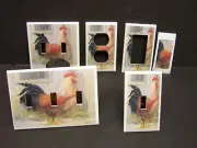 COUNTRY ROOSTER BARNYARD LIGHT SWITCH COVER PLATE OR OUTLET